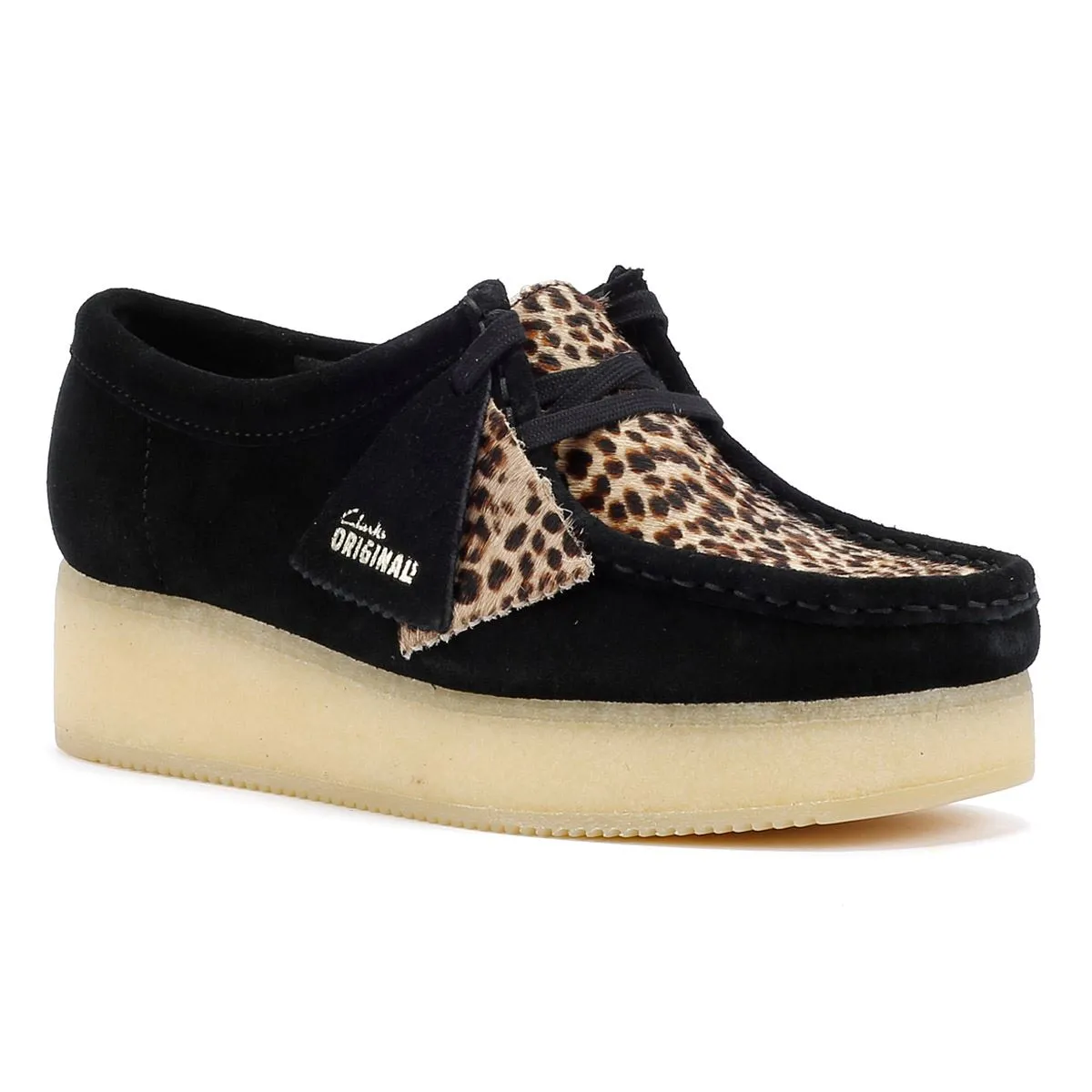 Clarks Originals Wallacraft Bee Harajuku Suede Women's Black/Leopard Shoes