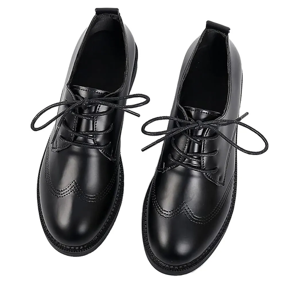 Classic Style Shiny Black Oxford Flat Shoes