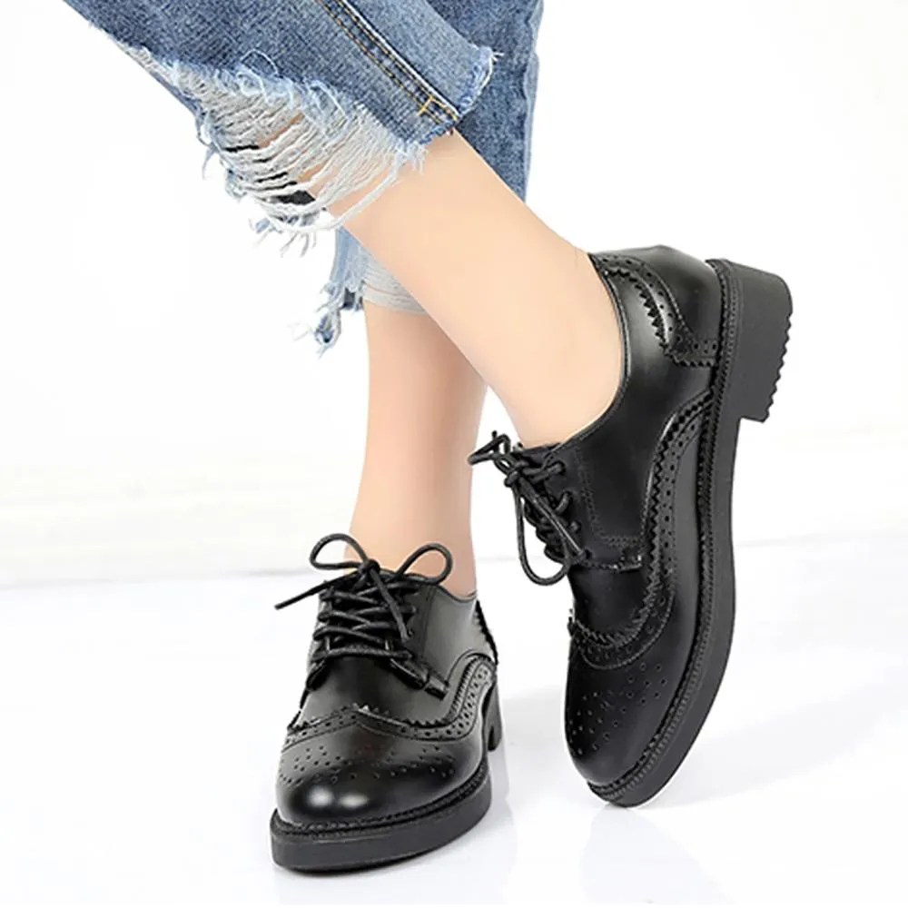 Classic Style Shiny Black Oxford Flat Shoes