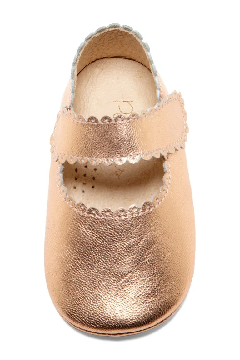 Copper Scalloped Mary Janes