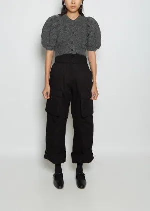 Cotton Cargo Trousers — Black