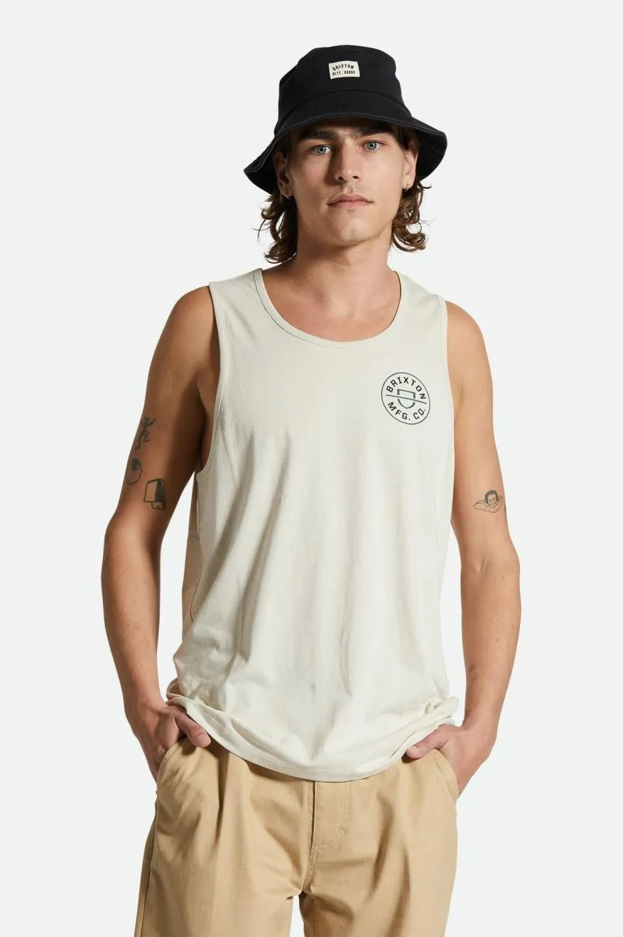 Crest Tank Top - Beige/Trekking Green/Black