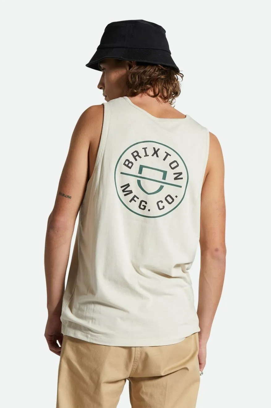 Crest Tank Top - Beige/Trekking Green/Black