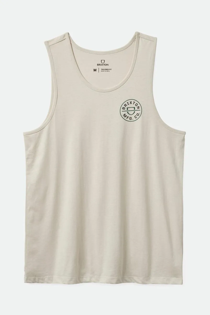 Crest Tank Top - Beige/Trekking Green/Black