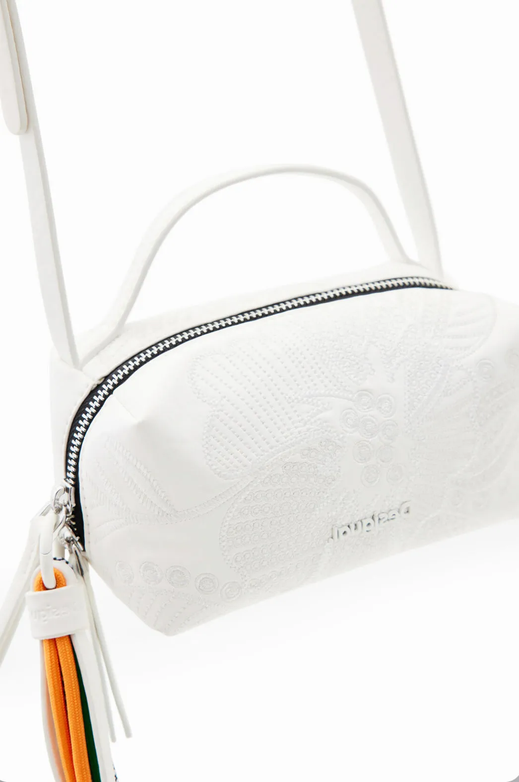 Crossbody with leather effect with Floral Embroidery