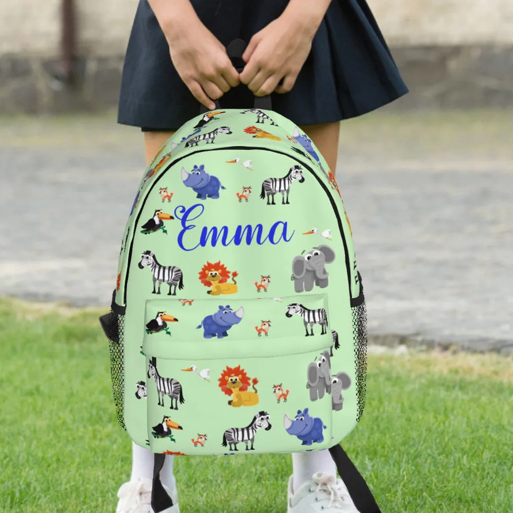 Custom Name Backpack Personalised Animal School Bag