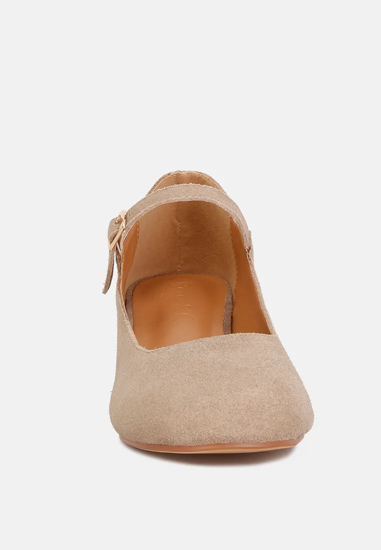 Dallin Suede Block Heel Mary Janes