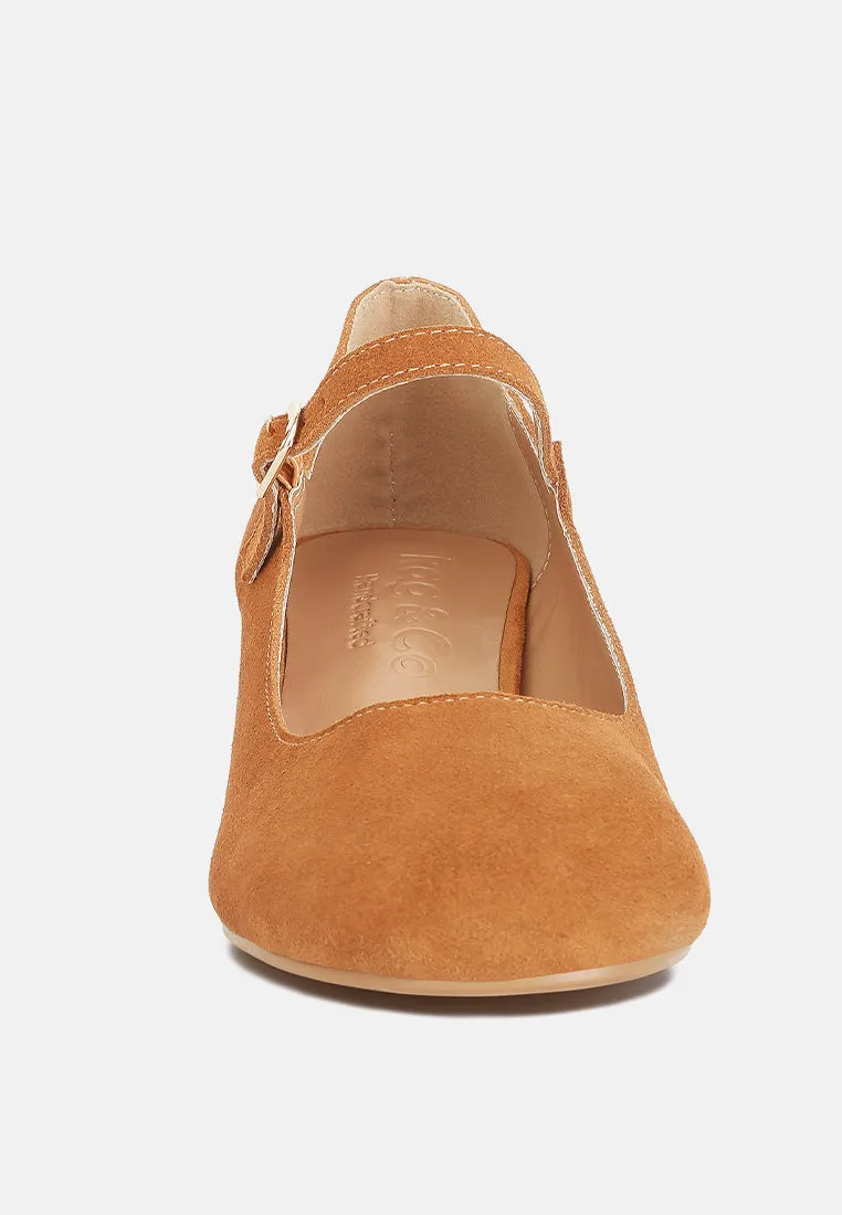 Dallin Suede Block Heel Mary Janes