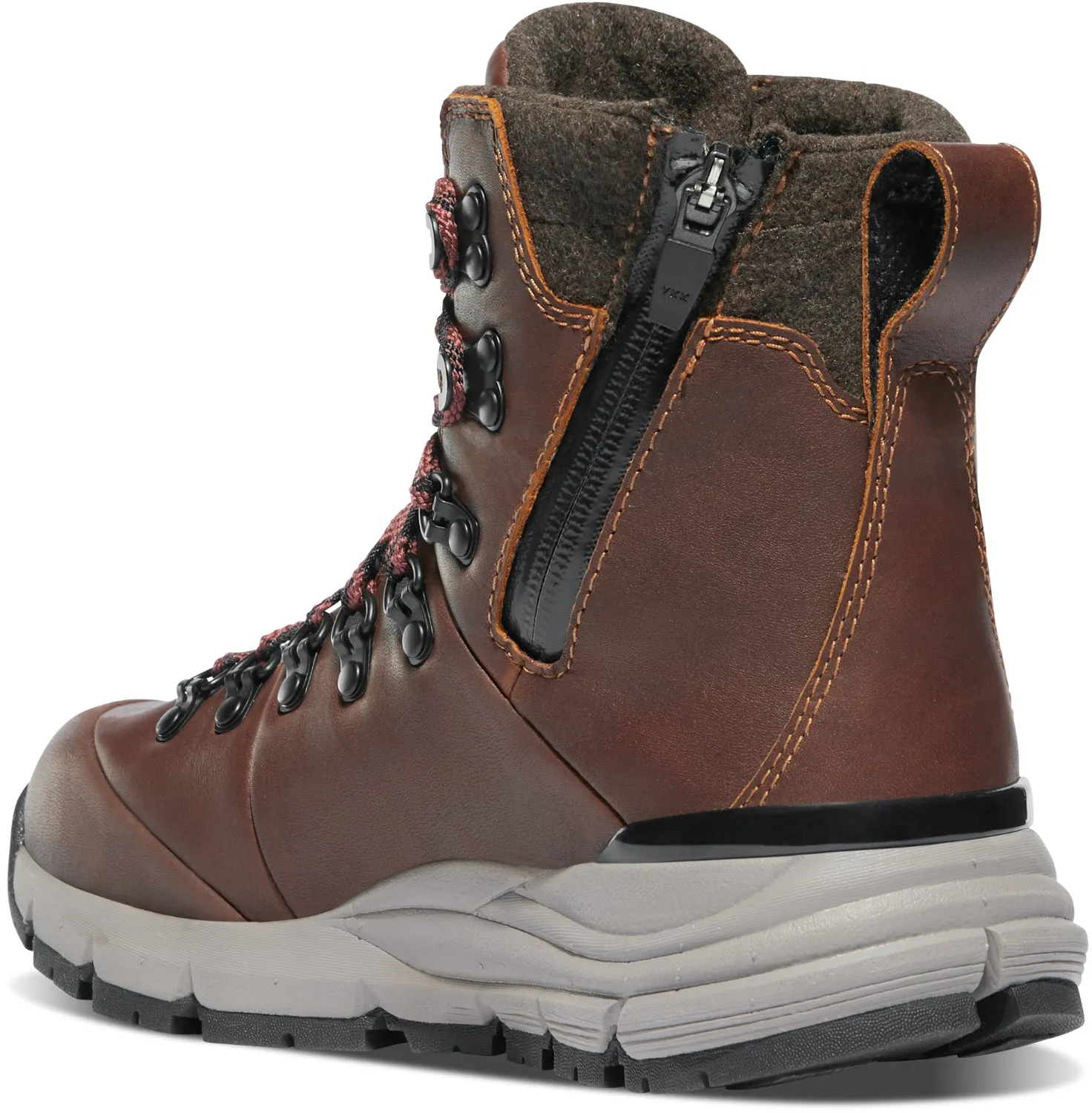 Danner Womens Arctic 600 Side-Zip 7in FG Roasted Pecan/Fired Brick Hiking Boots