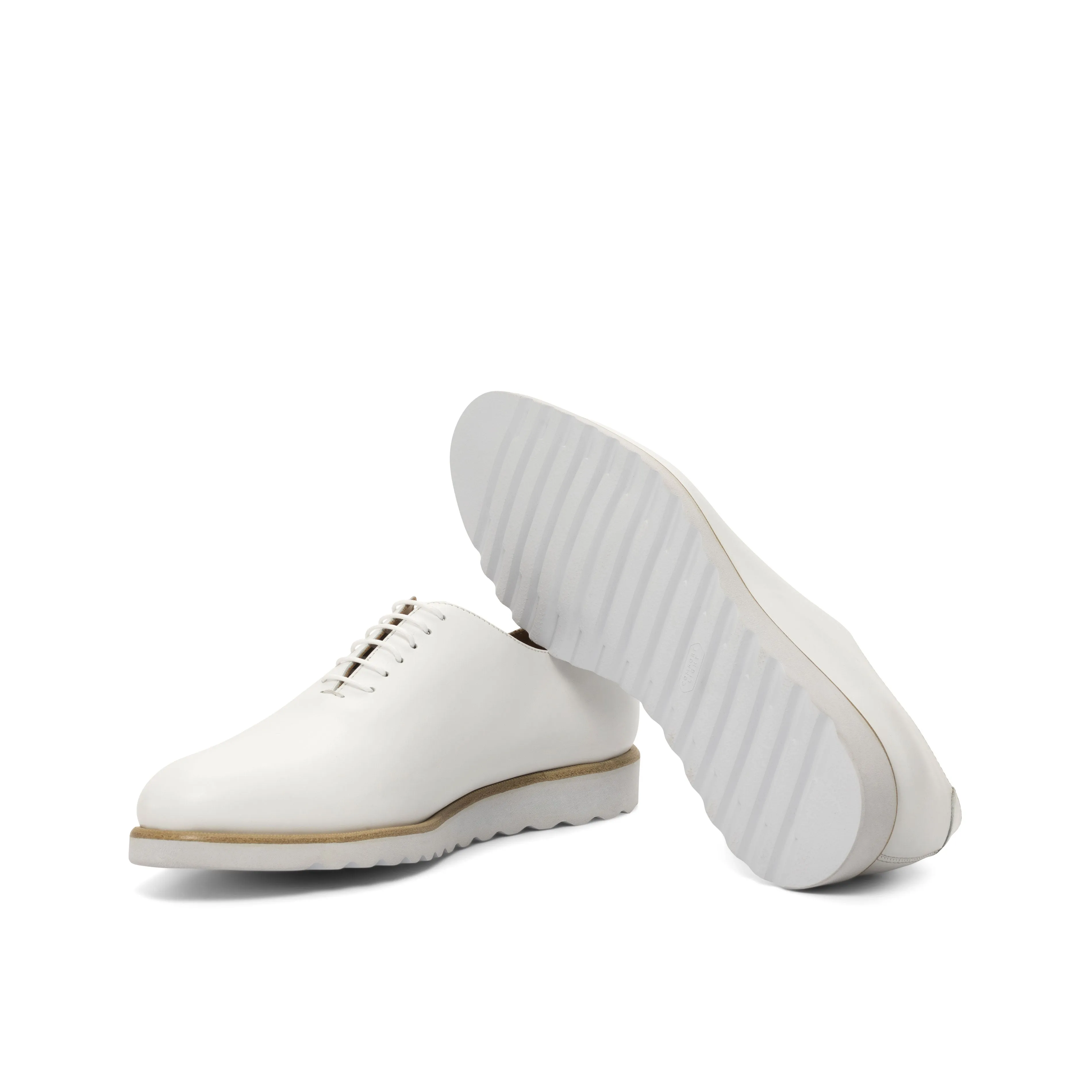 DapperFam Giuliano in White Men's Italian Leather Whole Cut