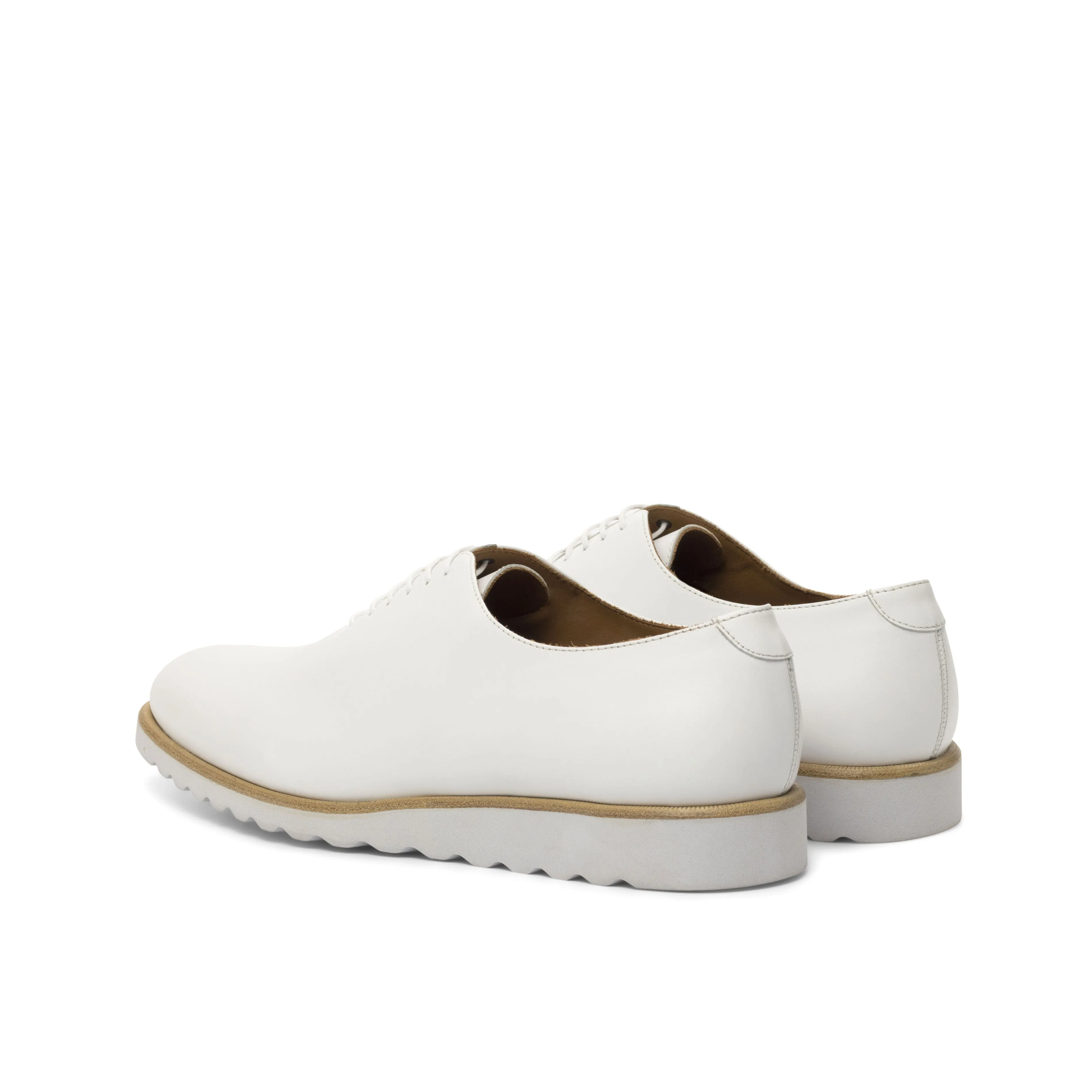 DapperFam Giuliano in White Men's Italian Leather Whole Cut