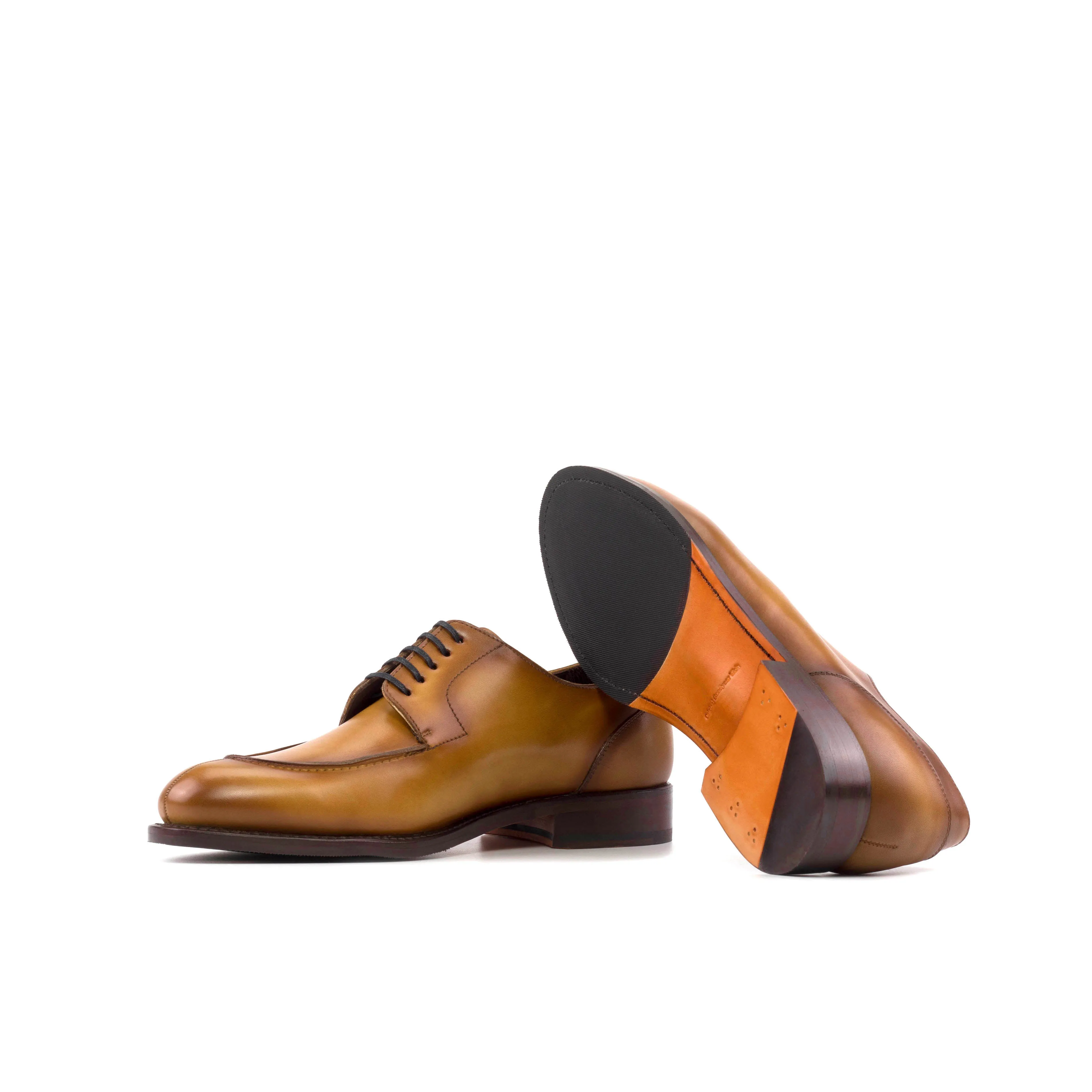 DapperFam Lorenzo in Cognac Men's Italian Leather Derby Split Toe