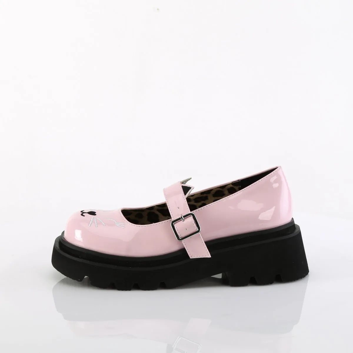 Demonia RENEGADE-56 | Baby Pink Patent Leather Mary Janes