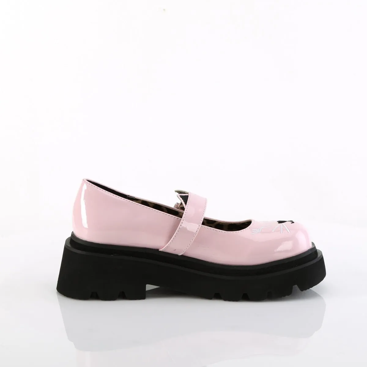 Demonia RENEGADE-56 | Baby Pink Patent Leather Mary Janes