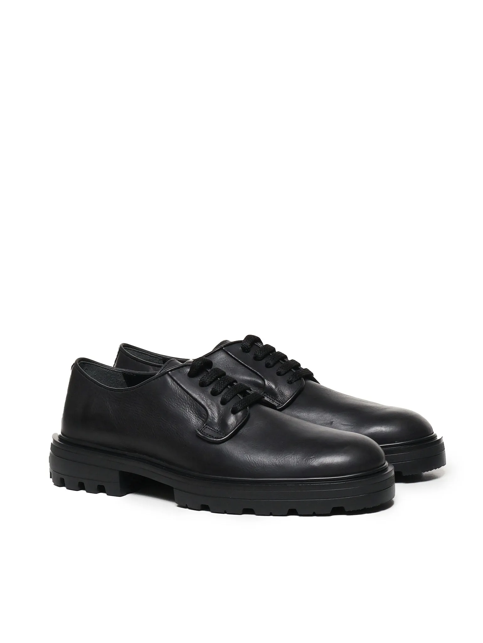 Derby Black Flat Shoes