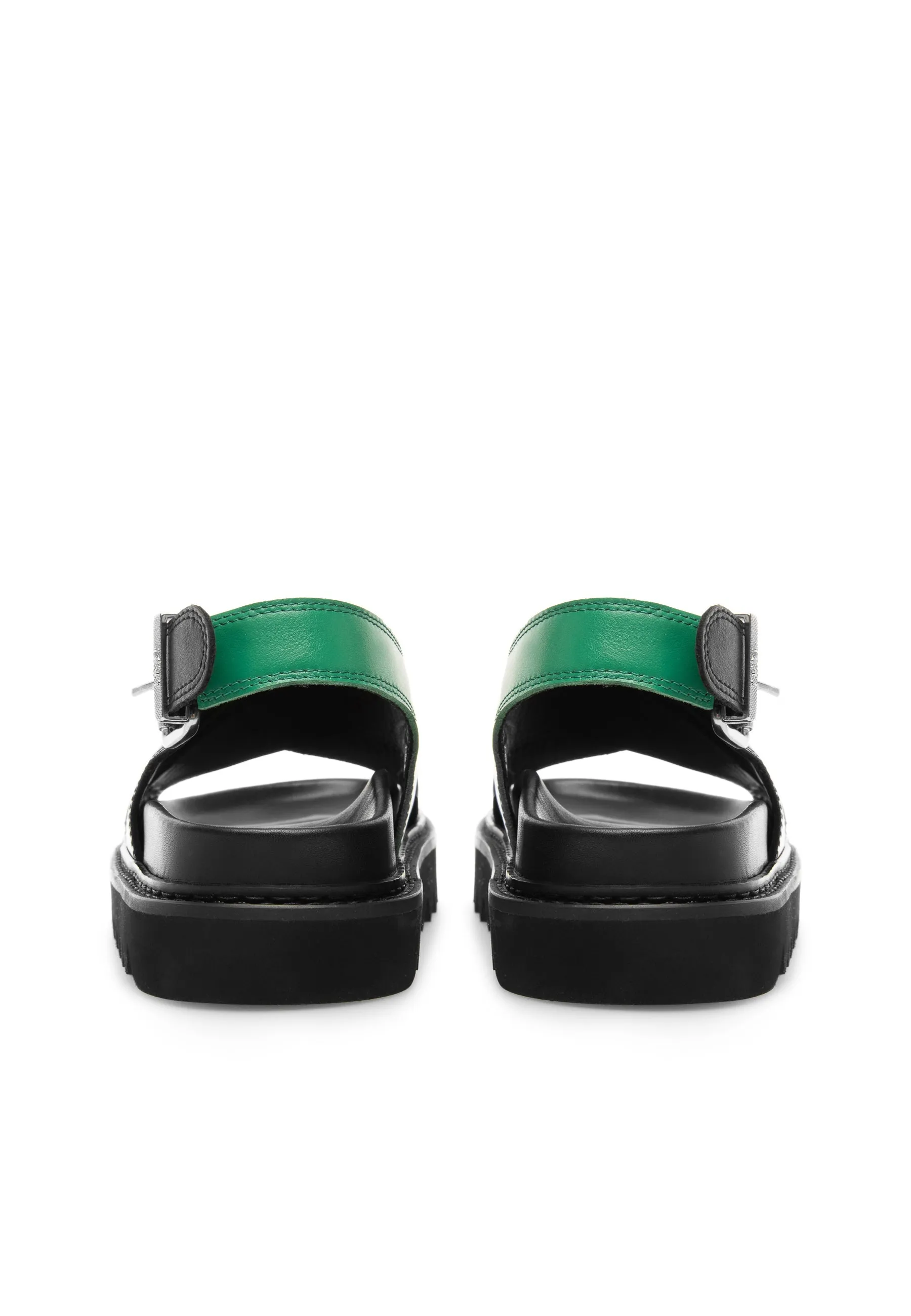 Diana Black Green Leather Chunky Sandals