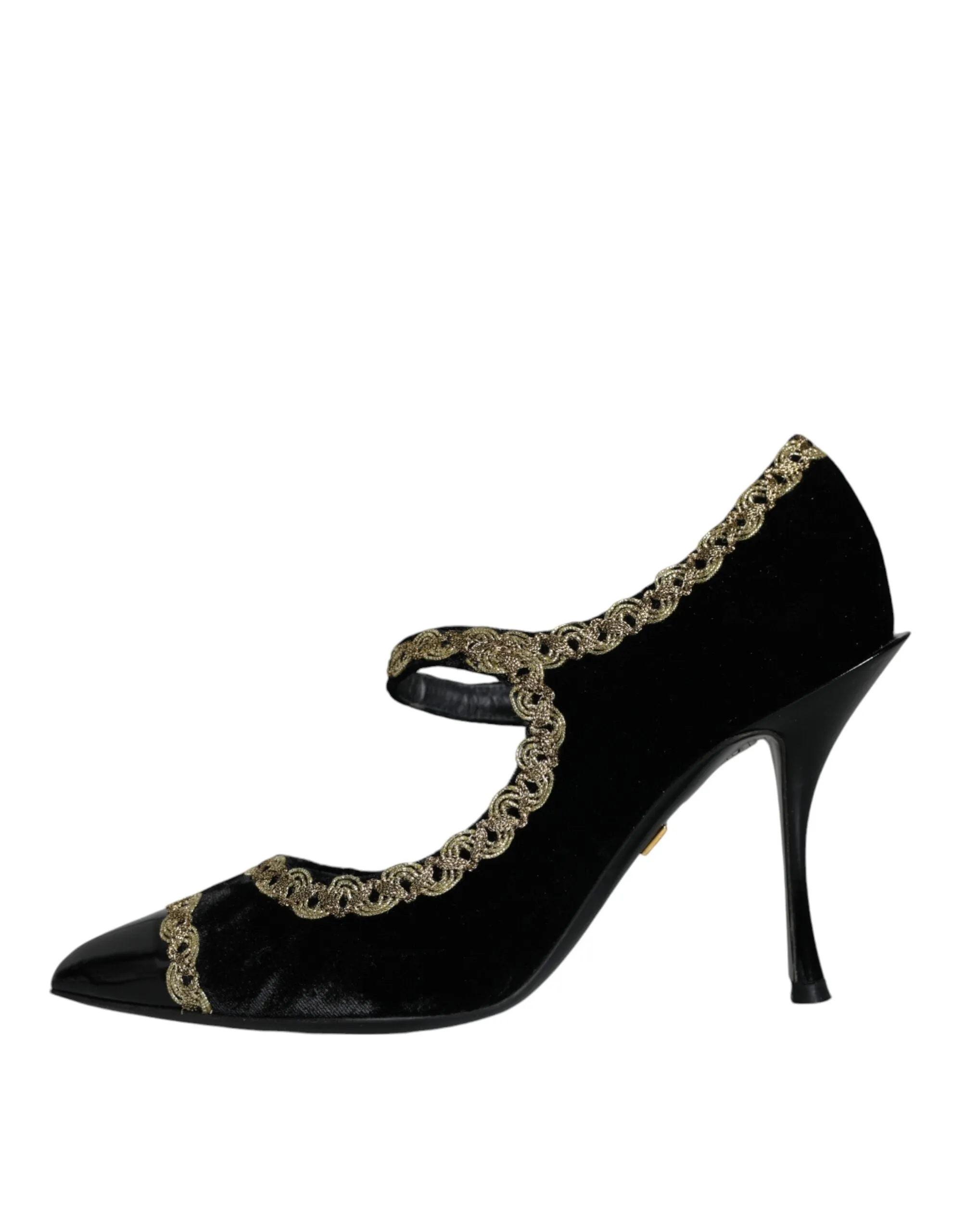 Dolce & Gabbana Bejeweled Velvet Mary Jane Pumps