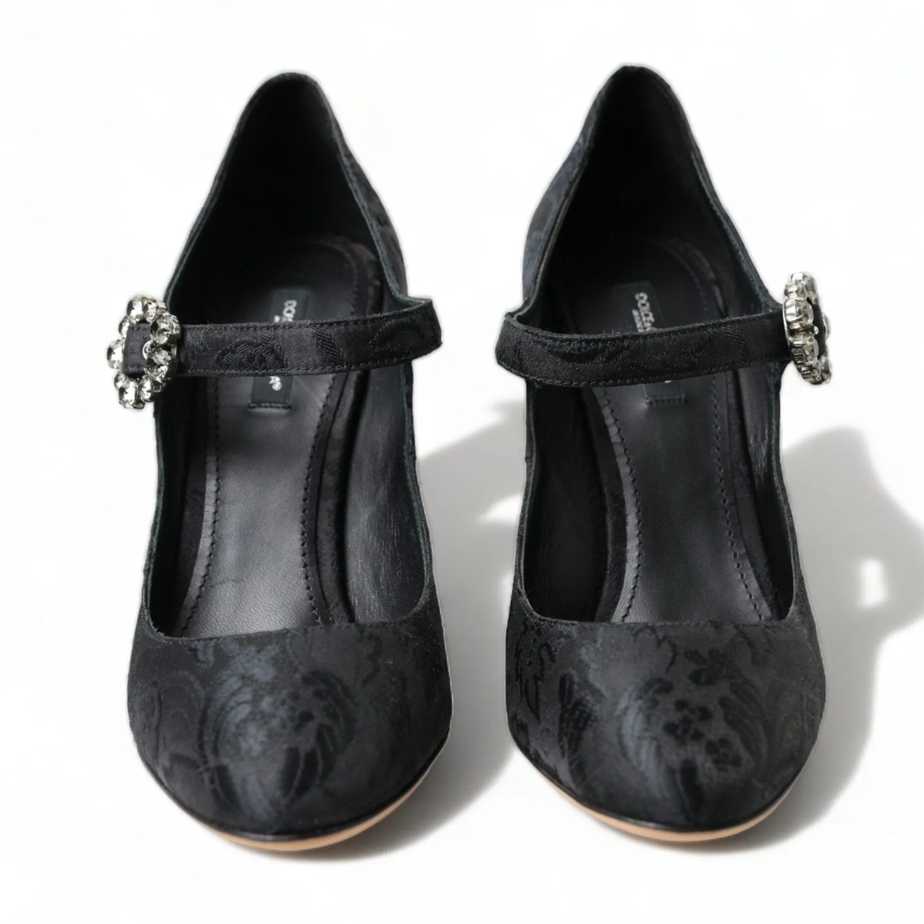 Dolce & Gabbana Chic Black Brocade Mary Janes Pumps