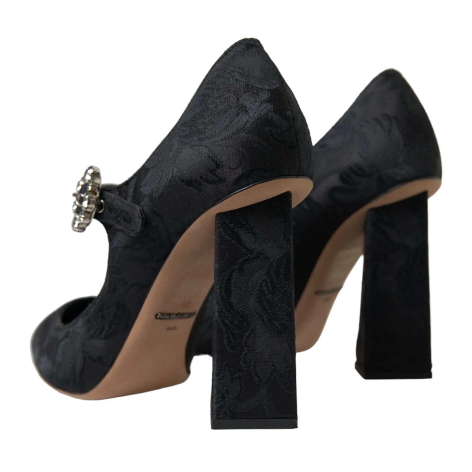 Dolce & Gabbana Chic Black Brocade Mary Janes Pumps