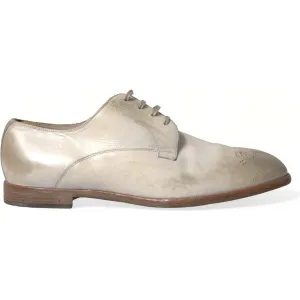 Dolce & Gabbana Elegant White Calfskin Derby Shoes