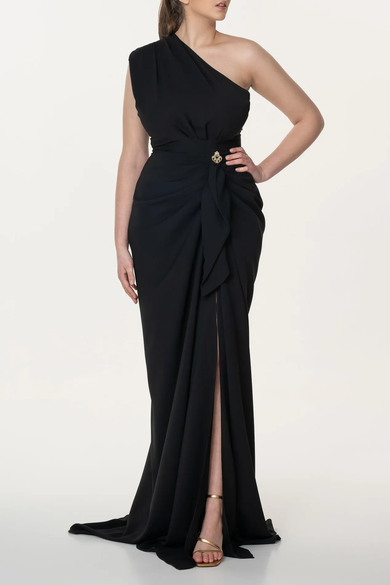 Elena Crepe Dress In Black