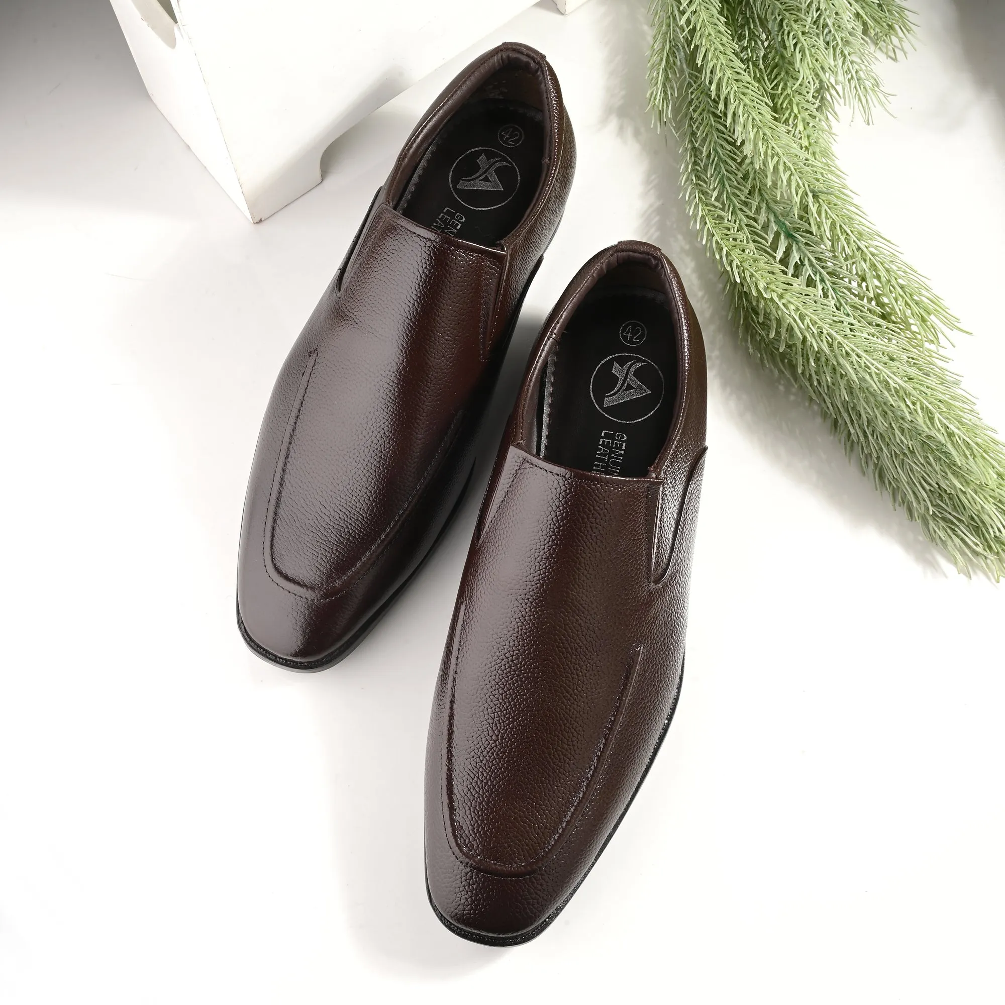 Enduring Full Grain Leather Slip Ons