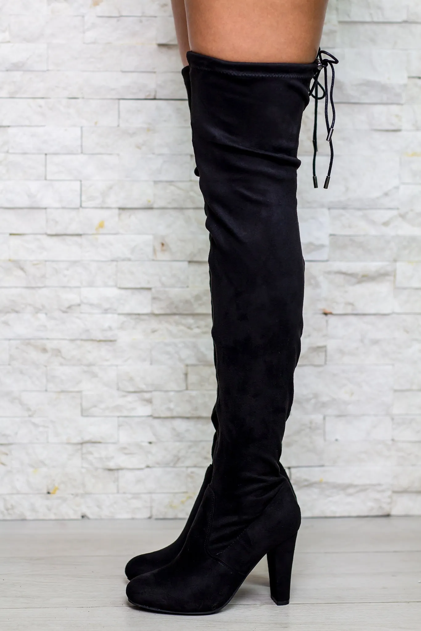 Eve Black Knee High Boots