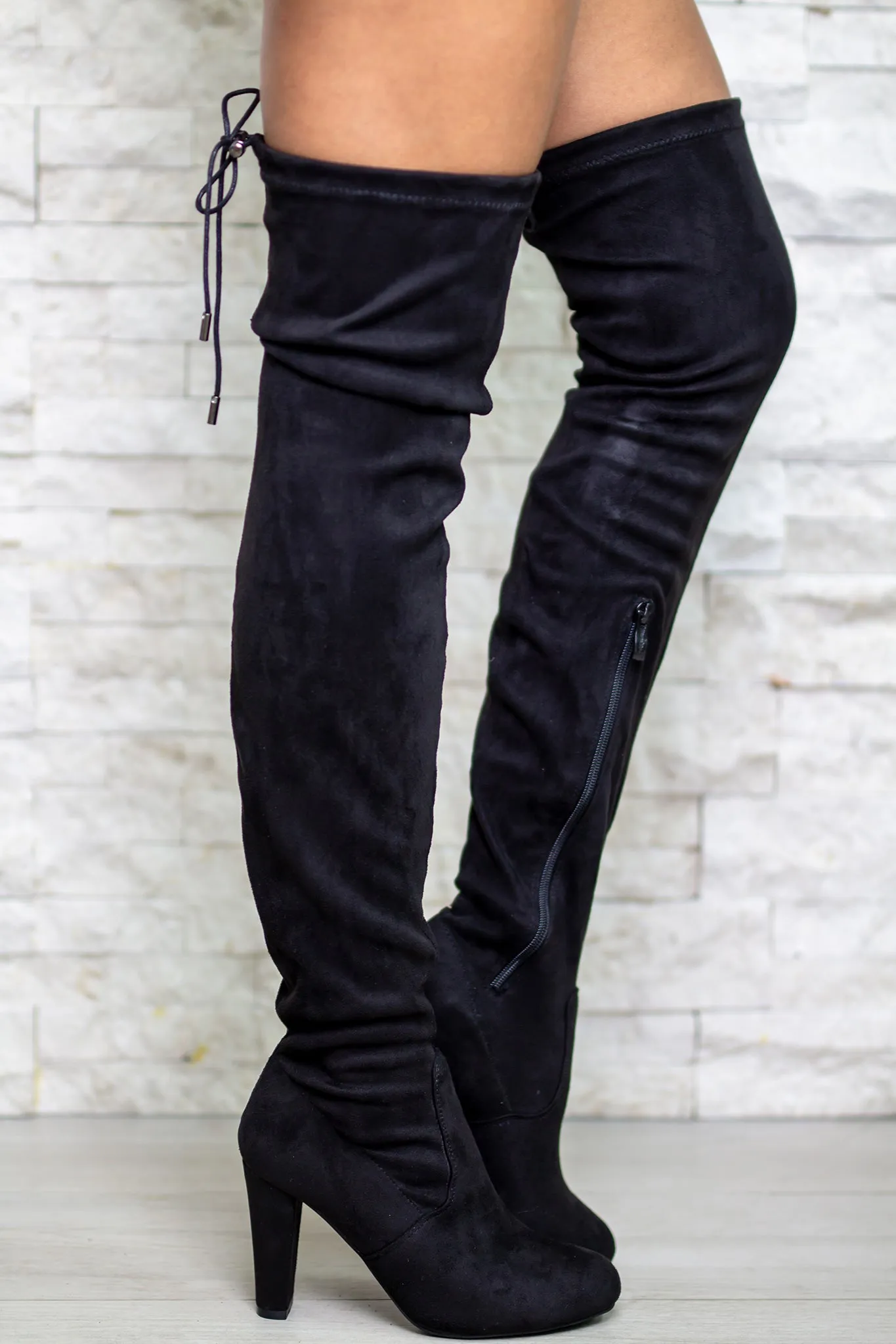 Eve Black Knee High Boots