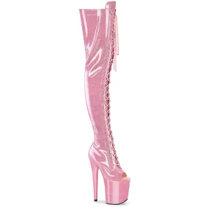 Flamingo-3021GP Baby Pink Glitter Patent, 8" Heels