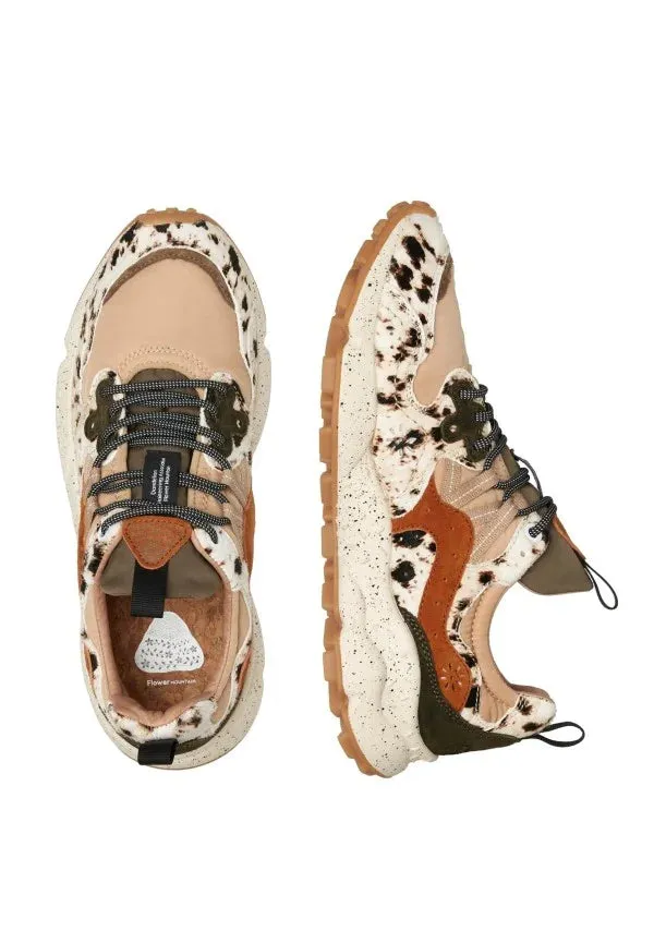 FLOWER MOUNTAIN | SNEAKERS MUJER | YAMANO 3 UNI PONY HAIR/SUEDE/NYLON BEIGE MULTI | BEIGE