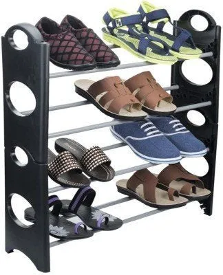 Foldable Plastic 4 & 5 Tier Shoe Rack By AK - 1 PC