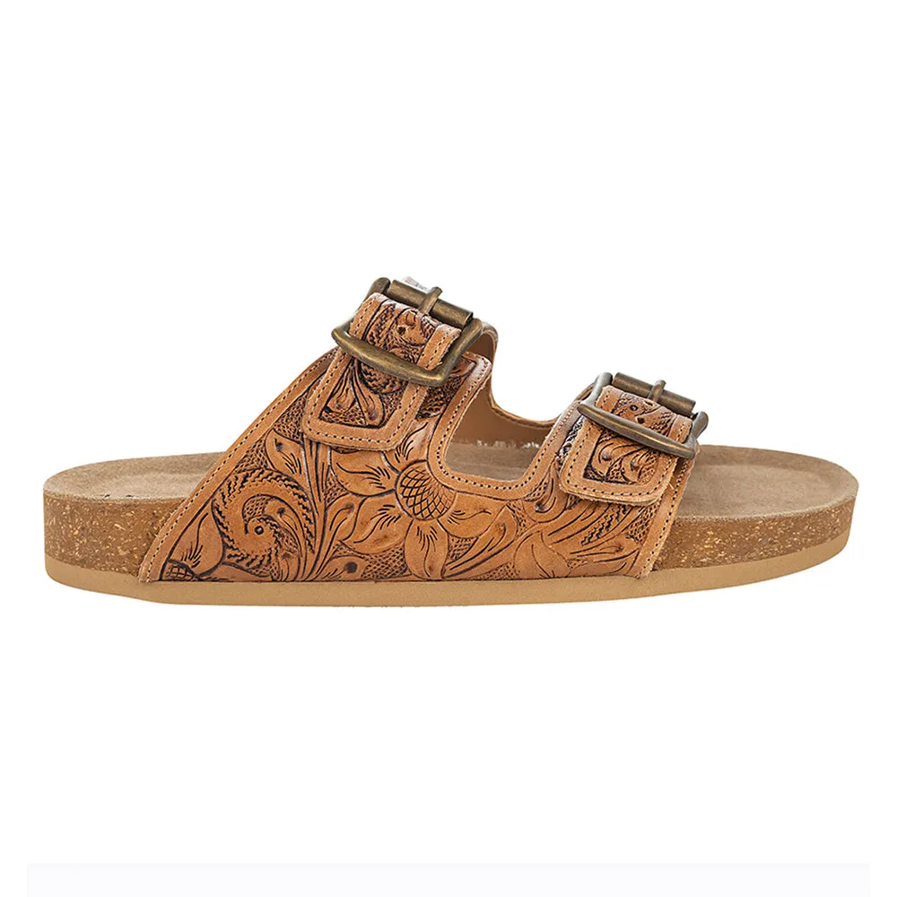 Footo Western Hand-Tooled Sandals