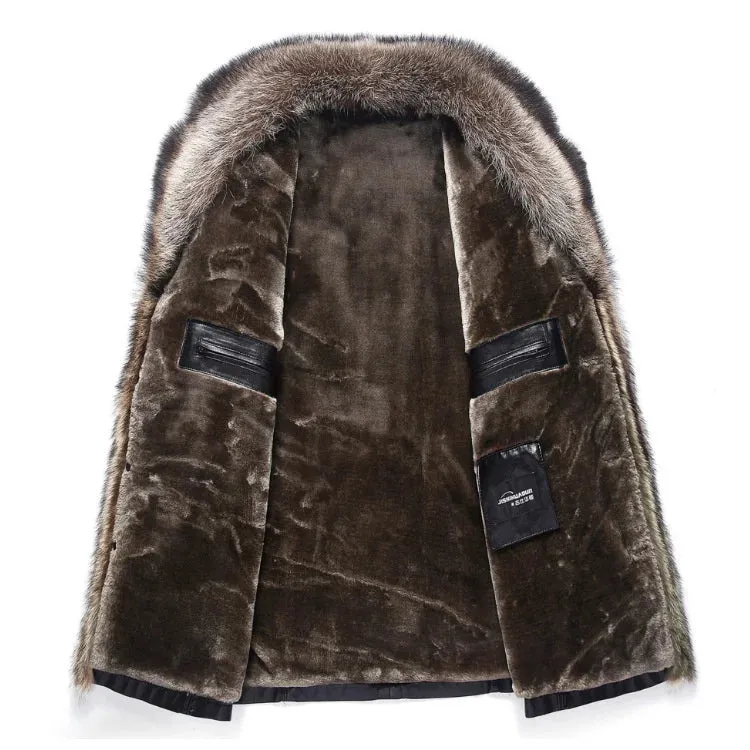 Funki Buys | Jackets | Men's Real Leather Warm Fur Collar Coat