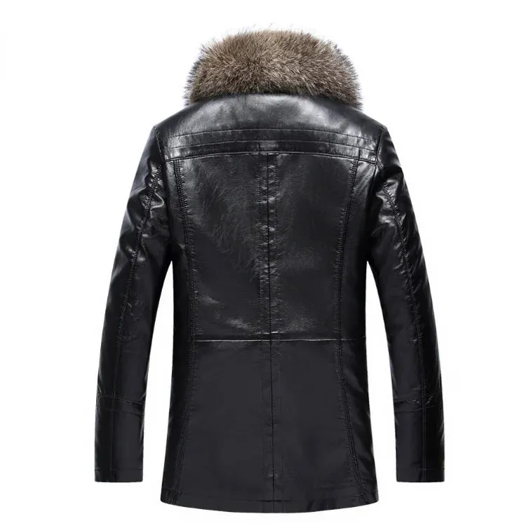 Funki Buys | Jackets | Men's Real Leather Warm Fur Collar Coat