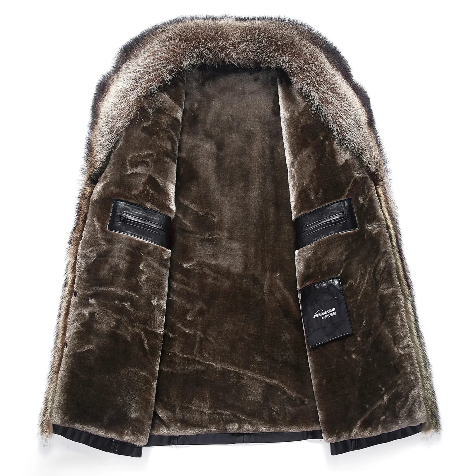 Funki Buys | Jackets | Men's Real Leather Warm Fur Collar Coat