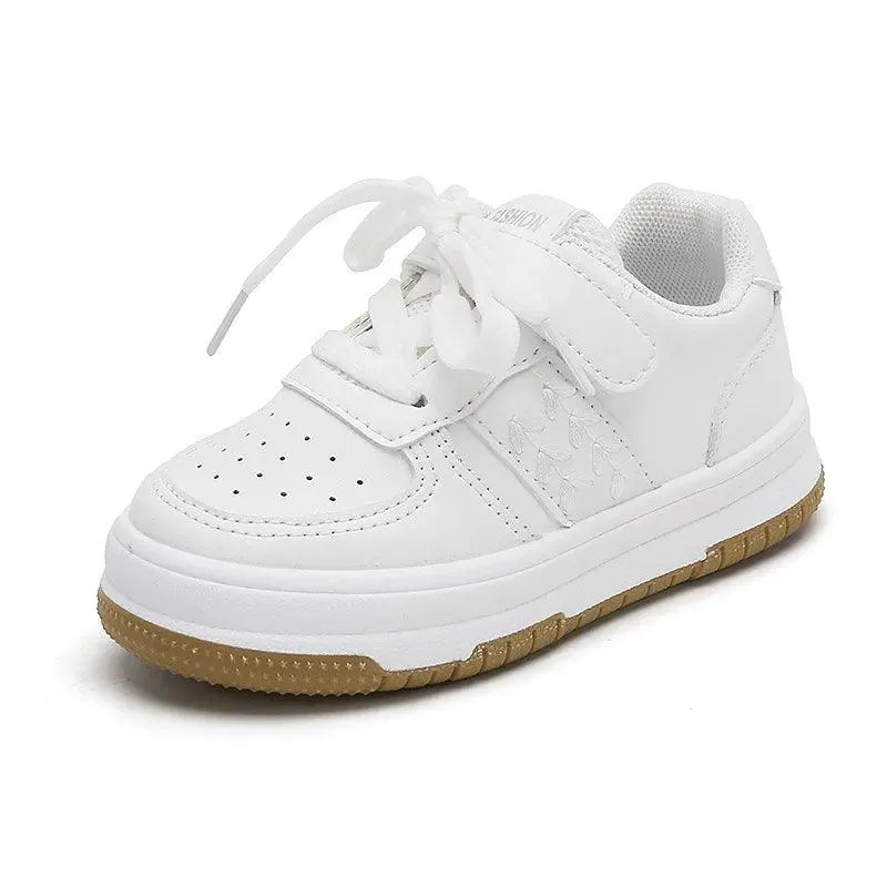 G07013 Children's Casual Shoes - All-white Flat Sneakers