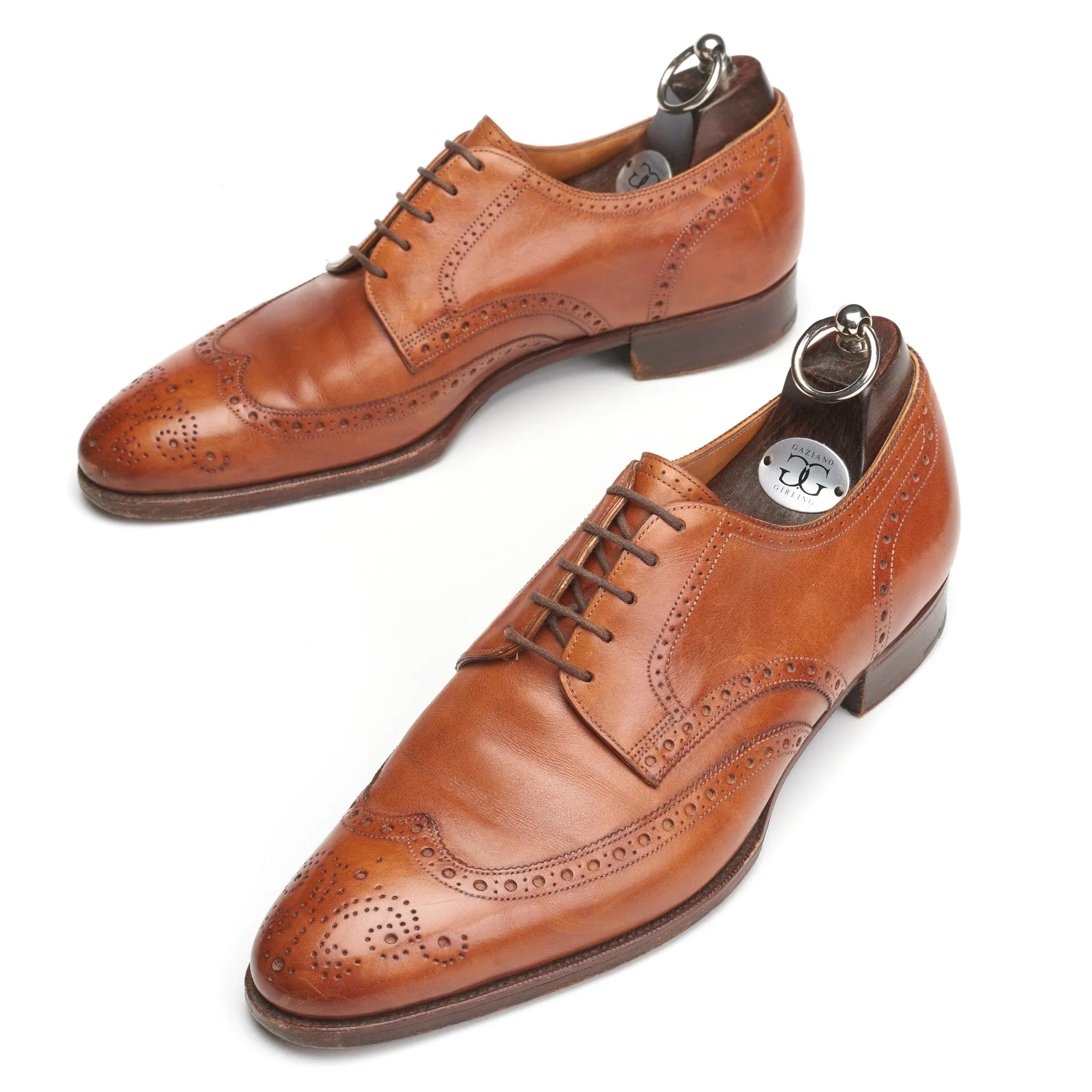 GAZIANO & GIRLING "Woburn" Cognac Derby Dress Shoes UK 7E US 7.5 Last DG70