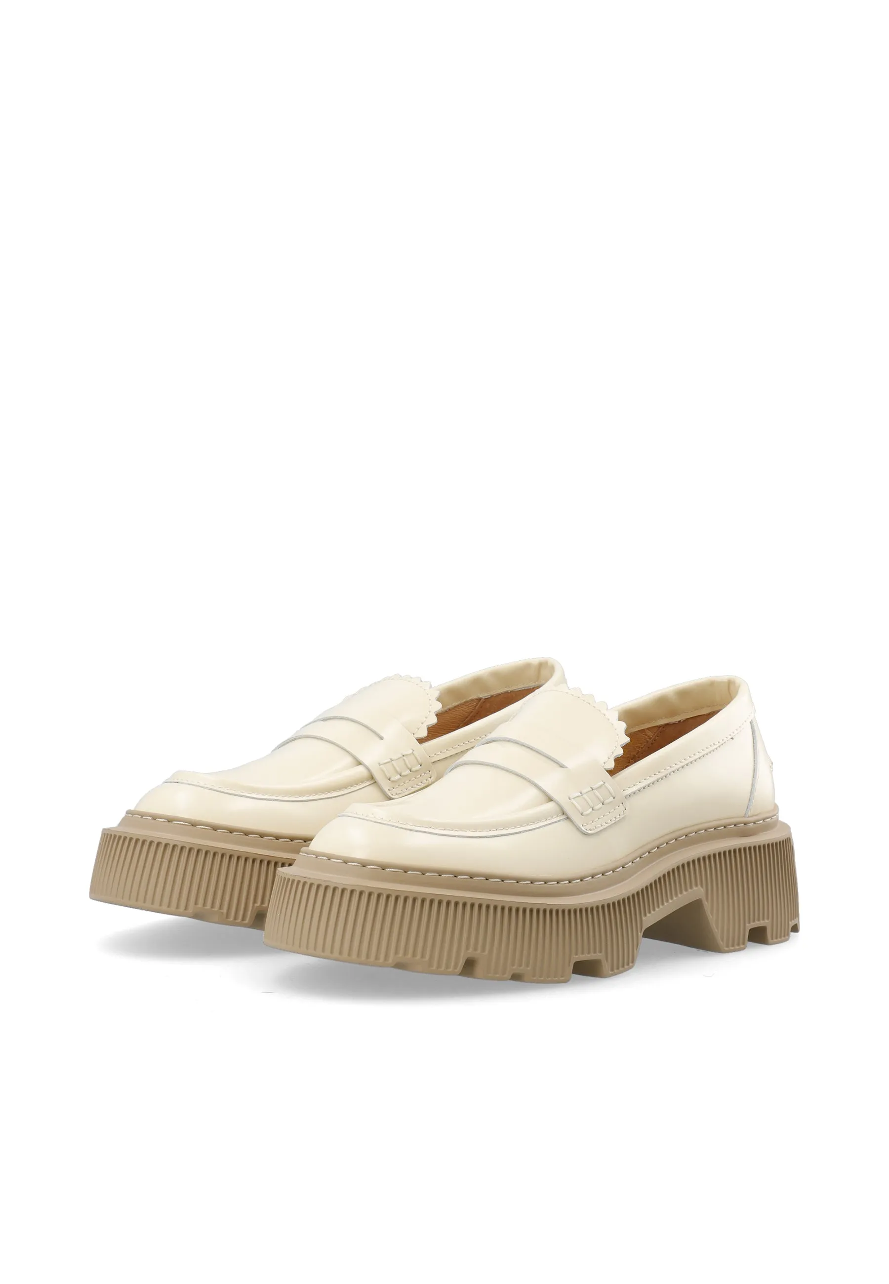 Gemma Off White Polido Loafers