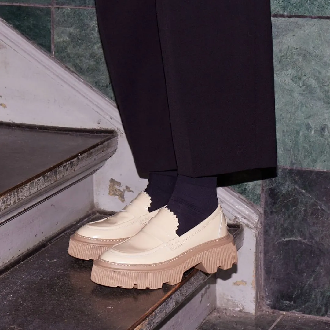 Gemma Off White Polido Loafers