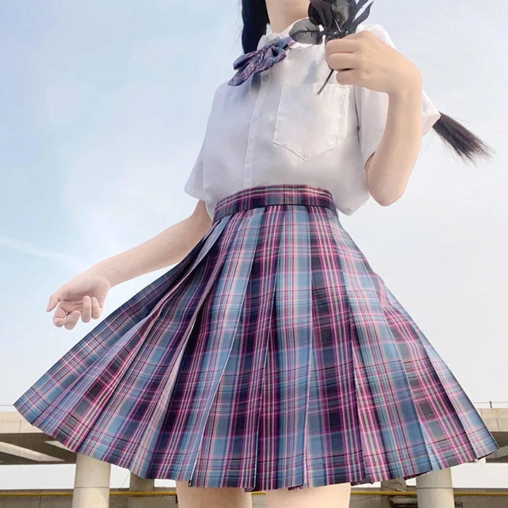 Girls Anime Theme Checkered Skirt