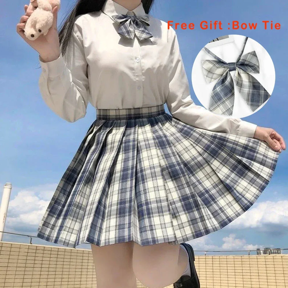 Girls Anime Theme Checkered Skirt