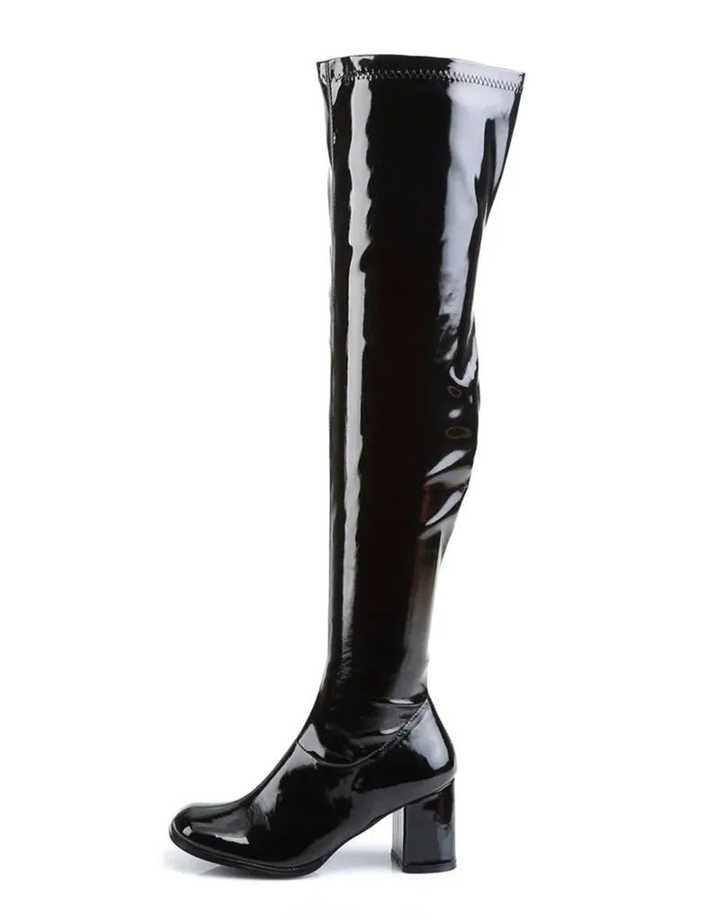 GOGO 3000 BOOTS - BLACK STRETCH PATENT ✰ PRE ORDER ✰