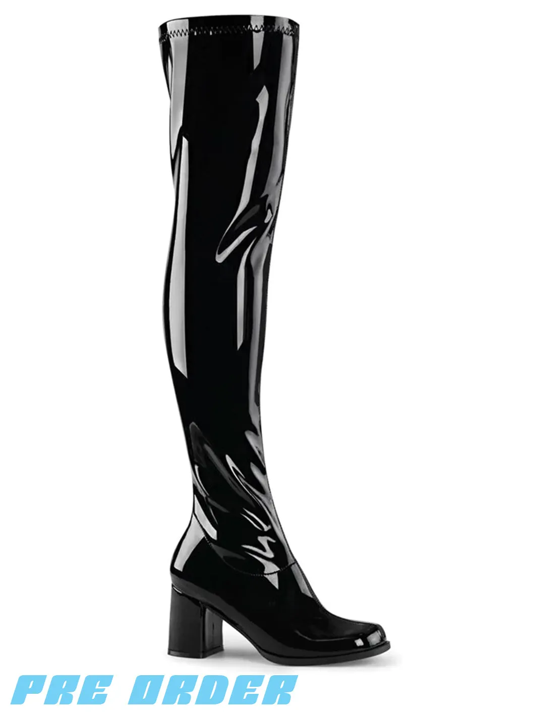 GOGO 3000 BOOTS - BLACK STRETCH PATENT ✰ PRE ORDER ✰