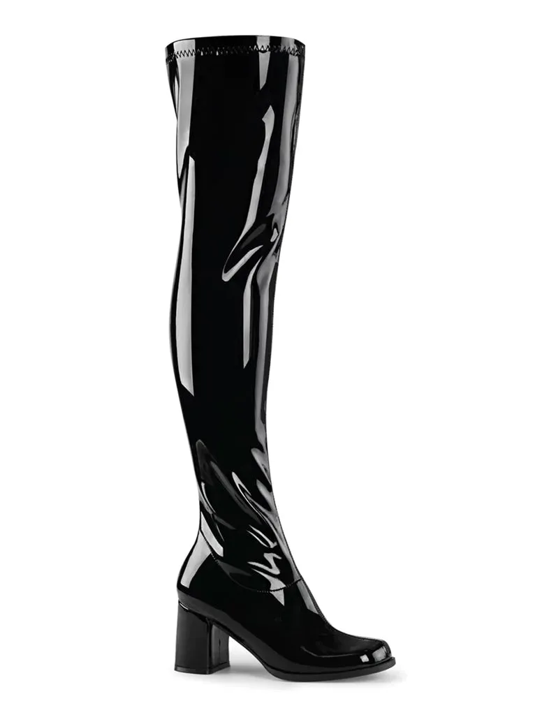 GOGO 3000 BOOTS - BLACK STRETCH PATENT ✰ PRE ORDER ✰