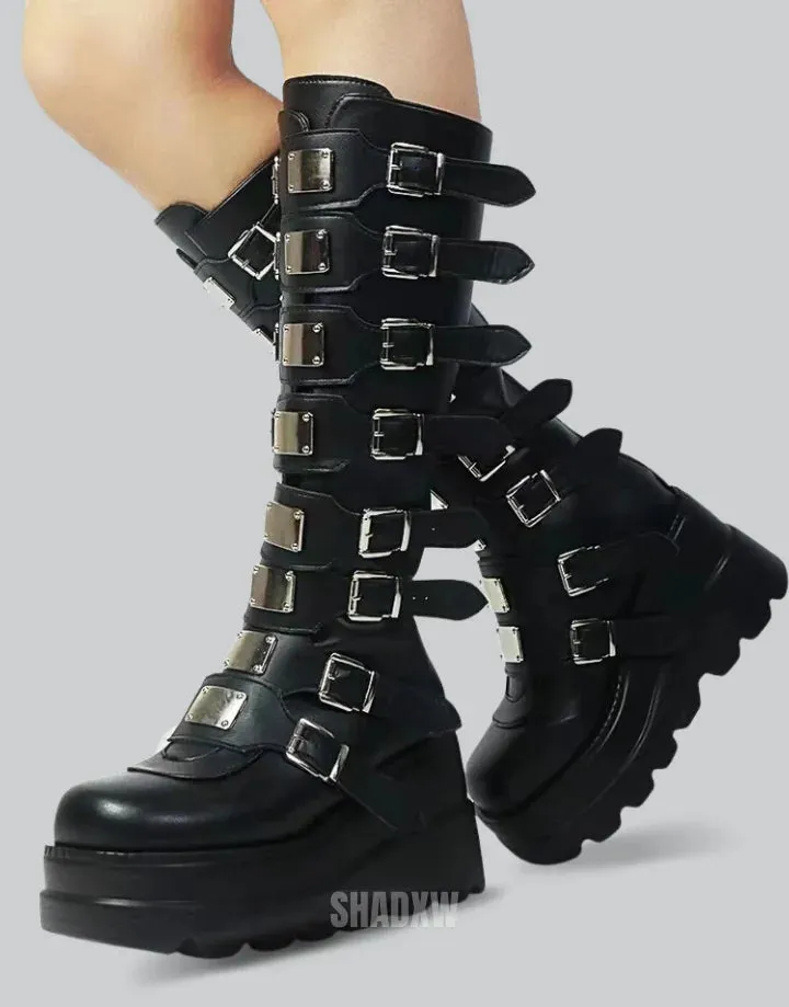 Goth Buckle Boots