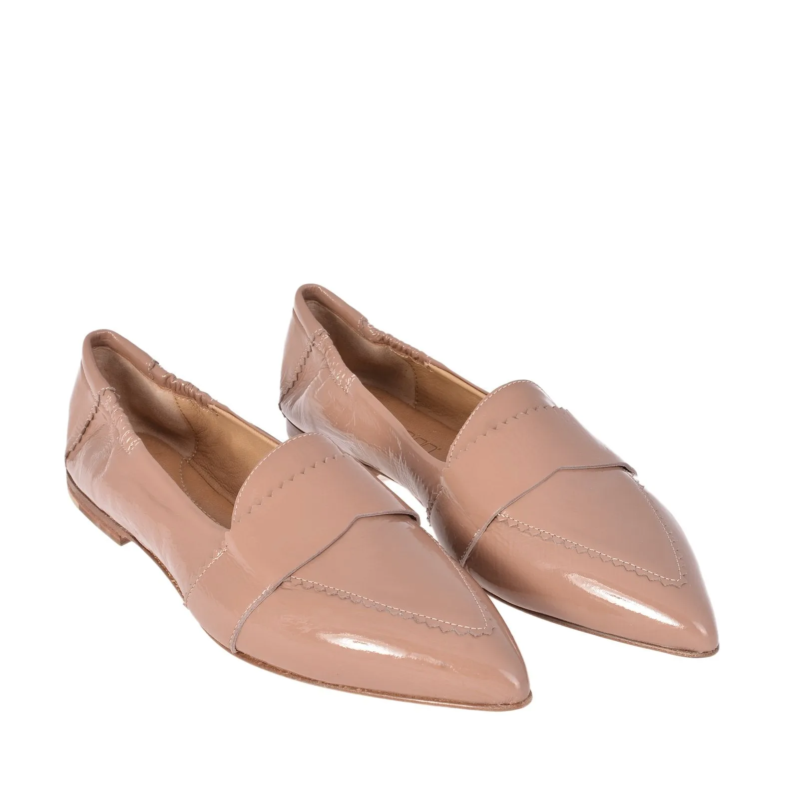 Grace Antique Pink Naplak Leather Loafers