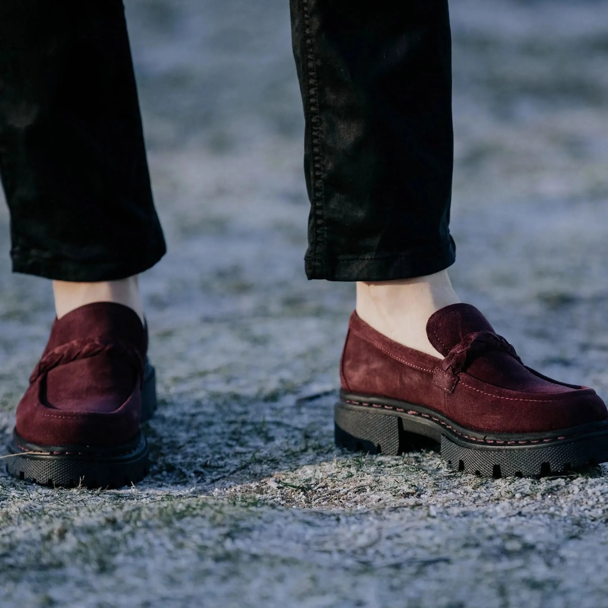 Hackney Burgundy Suede Loafers