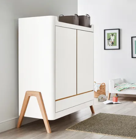 Hera Wardrobe - Scandi White | Natural