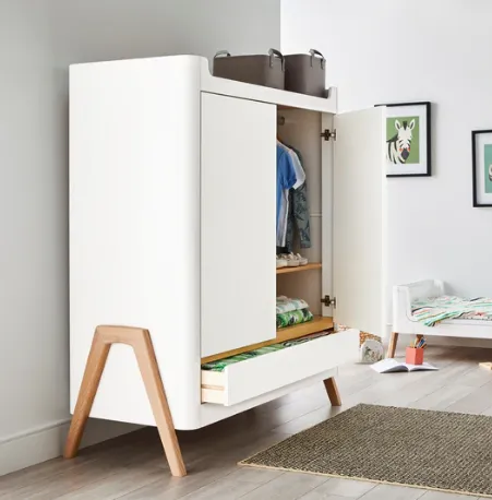 Hera Wardrobe - Scandi White | Natural