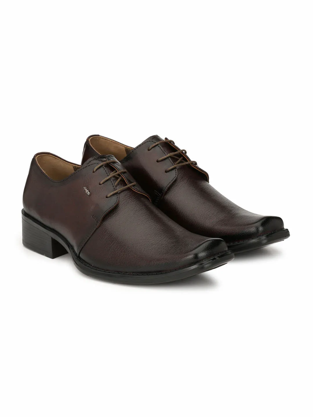 Hitz Men's Brown Leather Lace up Formal Shoes